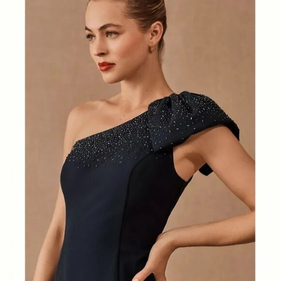 Aidan Mattox Ryanne Dress - Anthropologie - Size 12 US - Navy Blue - Picture 2 of 3